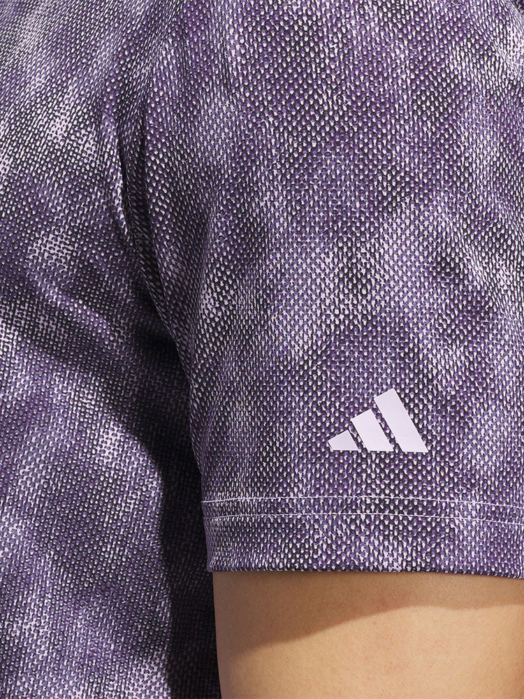 adidas Ultimate365 Textured Print Polo Shirt - Powder Plum/Preloved Violet
