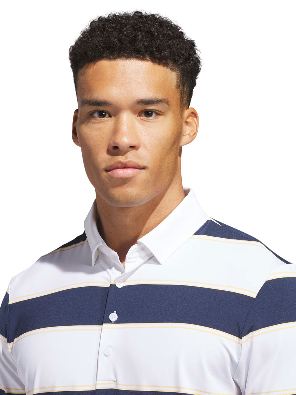 adidas Ultimate365+ Jumbo Stripe Climacool Polo Shirt - White/Collegiate Navy