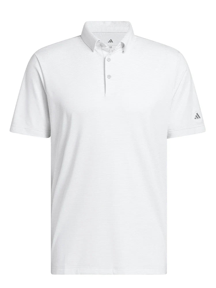 adidas Ultimate365+ Pencil Stripe Climacool Polo Shirt - White/Wonder Sage