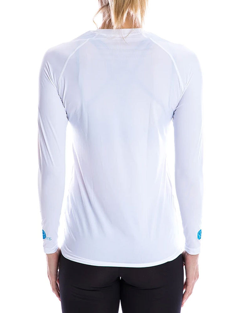 SParms Women's Body Round Neck Sun Protection - White