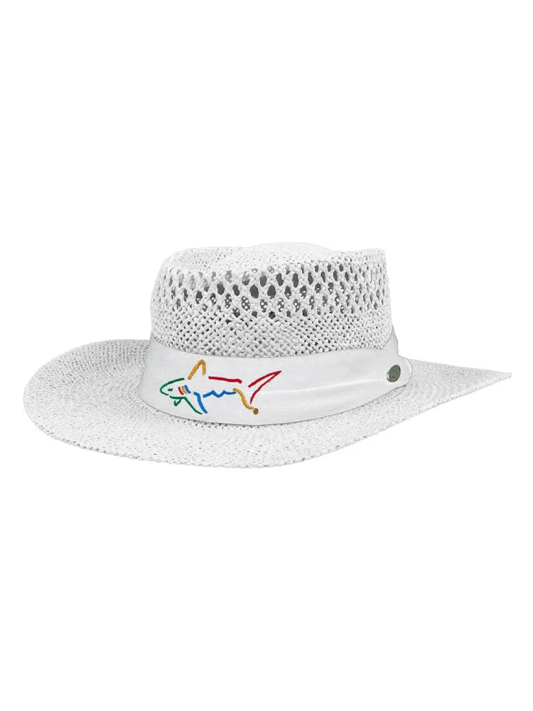 Greg Norman Signature Straw Hat - White