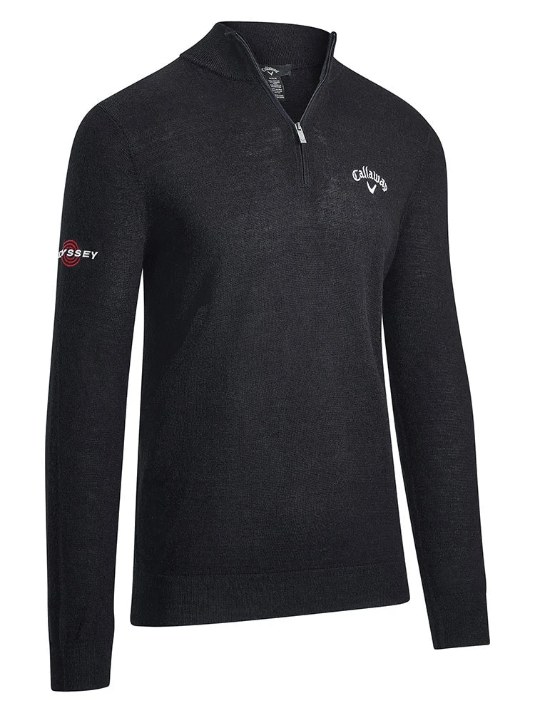 Callaway 1/4-Zip Blended Merino Sweater - Black Ink