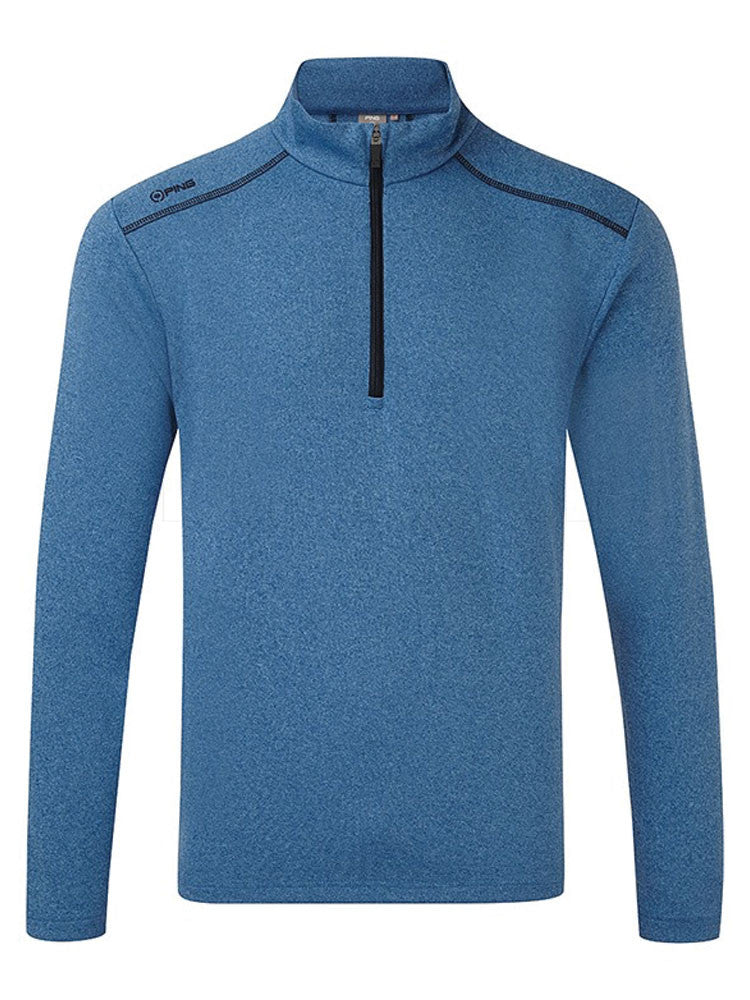 Ping Ramsey Half-Zip Ribbed Fleece - Snorkel Blue Marl