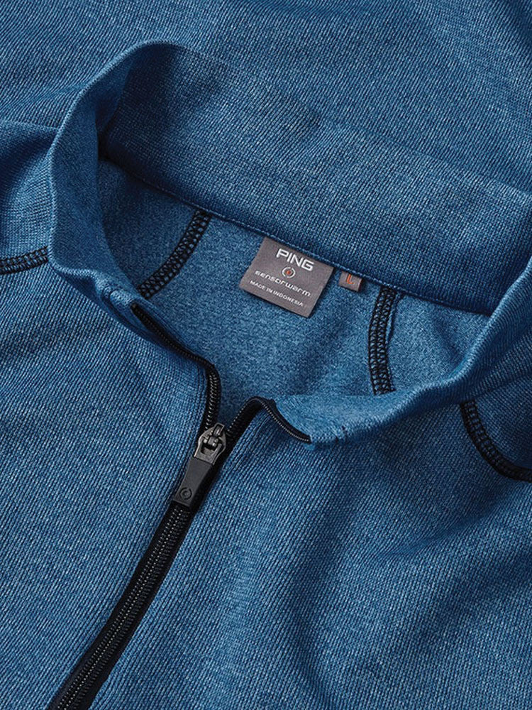Ping Ramsey Half-Zip Ribbed Fleece - Snorkel Blue Marl