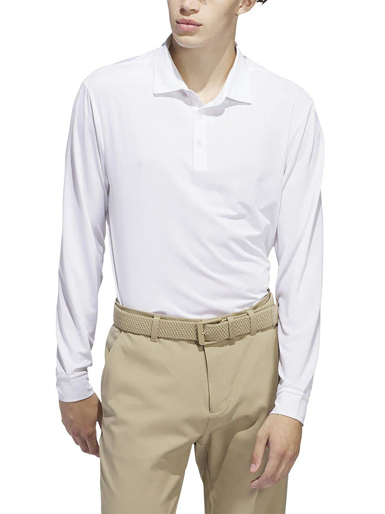 adidas Core Long Sleeve Polo Shirt - White