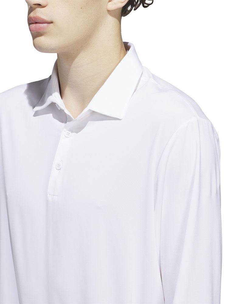 adidas Core Long Sleeve Polo Shirt - White