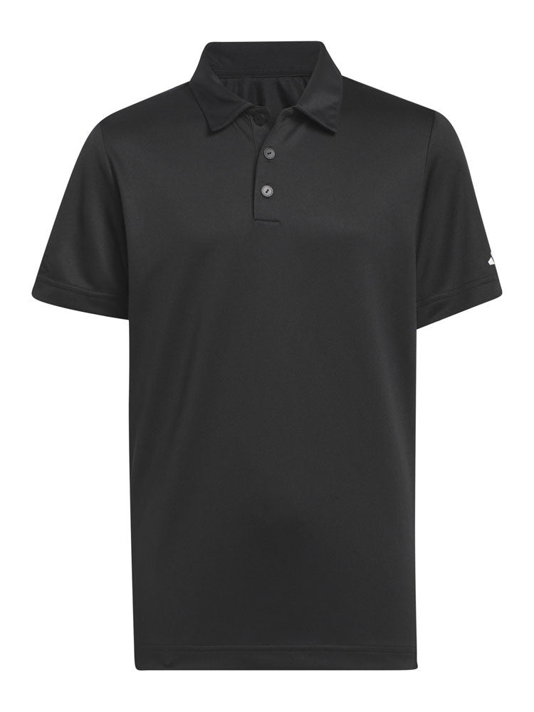 adidas Boys Performance Short Sleeve Polo Shirt - Black