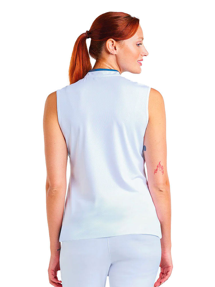 Nivo Womens Sibyl Sleeveless Mock - White/Legion Blue