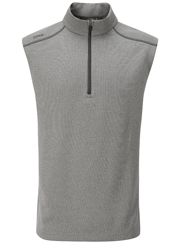 Ping Ramsey Half-Zip Ribbed Fleece Vest - Ash Marl